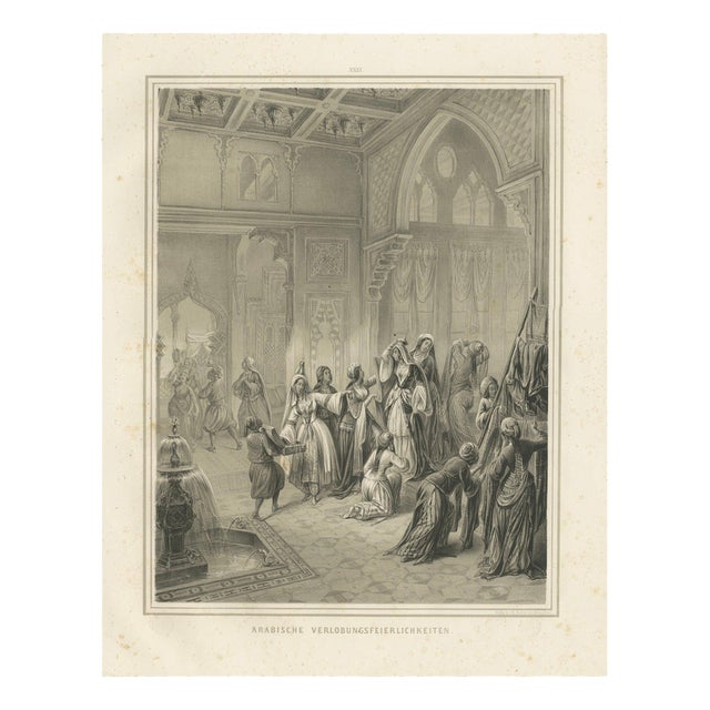 Arabian Engagement Ceremony Interior Scene, 1846, Paper For Sale