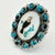 Turquoise 1970s Vintage Southwestern Dine Navajo Ben Touchine Sterling & Turquoise Cocktail Ring - Size 8.5 For Sale - Image 8 of 12