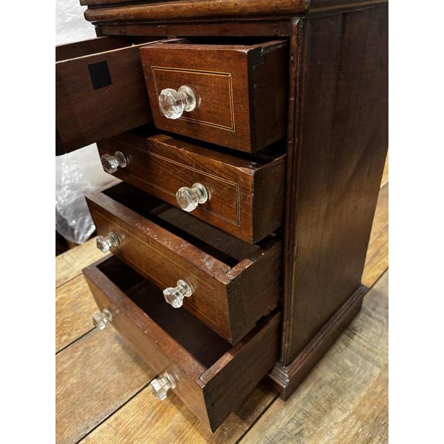 Victorian set of Mahogany table top chest of drawers. Has signs and use and wear. See pics Sizes :- 50 cms tall 33 cms...