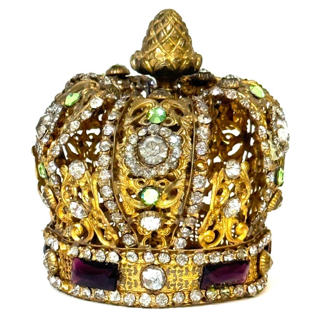 19th-Century Ormolu & Paste Gem ‘Corona’ – Ecclesiastical Statue Crown For Sale In West Palm - Image 6 of 12