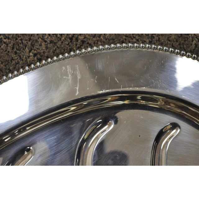 Vintage LBS Co English Art Nouveau Meat Cutlery Silver Plated Serving Platter Tray For Sale In Philadelphia - Image 6 of 12