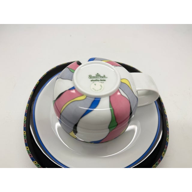 1990s Suomi Coloring Tea Cup with Saucer by Timo Sarpaneva for Rosenthal, 1990s, Set of 2 For Sale - Image 5 of 6