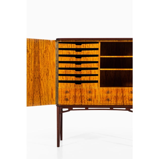 Scandinavian Modern Brass & Rosewood Cabinet, 1940s For Sale - Image 9 of 15