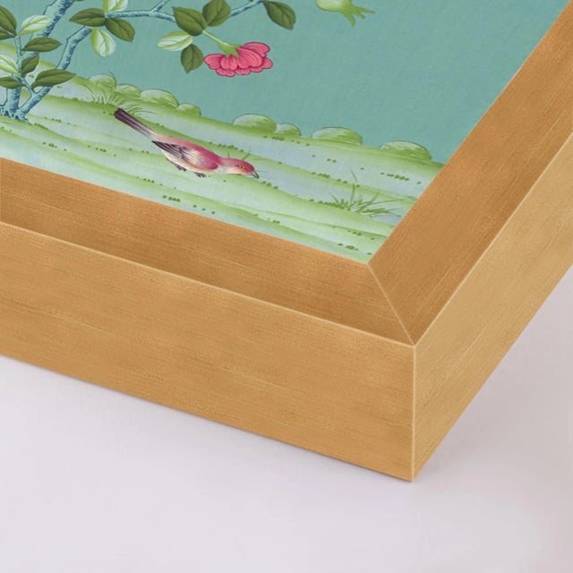 DESCRIPTION: BelAire Cerulean by Paul Montgomery in Gold Frame, Large Art Print SPECIFICATIONS: Type: Framed Paper. Framed...