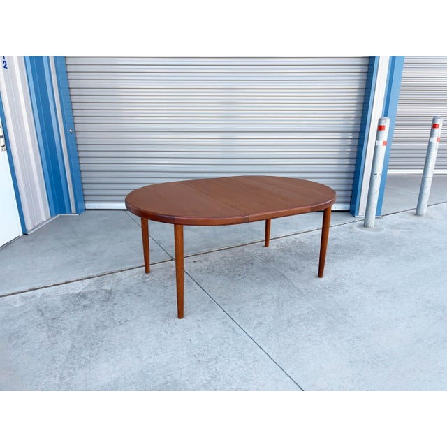 Wood 1960s Danish Modern Teak Extendable Dining Table For Sale - Image 7 of 15