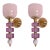 1990s Pink and Purple Murano Glass Sconces - a Pair For Sale