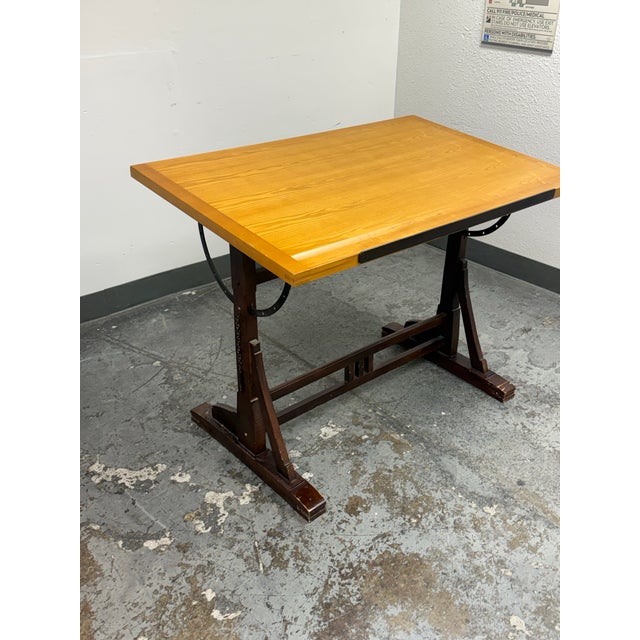 Metal Restoration Hardware 1920s French Drafting Table For Sale - Image 7 of 11