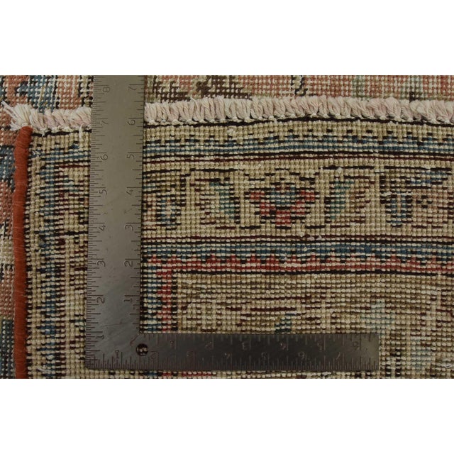 Tabriz Rug 8’8” X 11’7” Pink Wool Vintage Distressed Hand-Knotted Carpet For Sale - Image 15 of 15