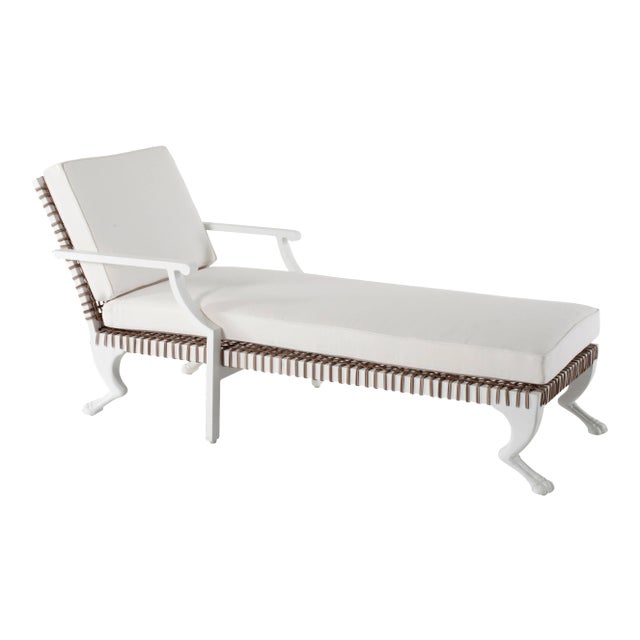 Delta Tau Chaise Lounge in White For Sale