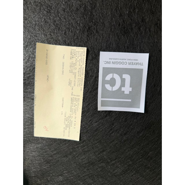 Thayer Coggin Geometric Fabric Upholstery Lounge Chairs With Chrome Legs – A Pair For Sale - Image 18 of 18