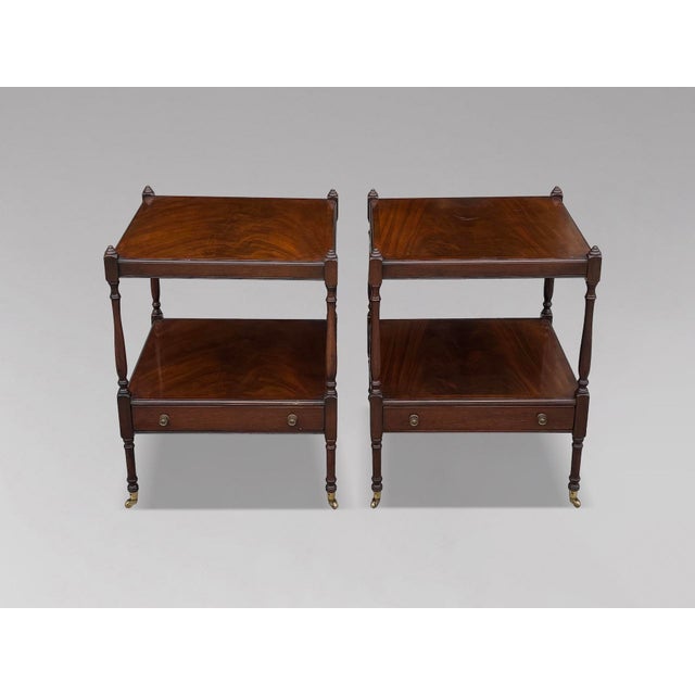 Edwardian Mahogany Side Tables, 1910s, Set of 2 For Sale - Image 3 of 9