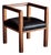 Art Deco Armchair in Oak with Upholstered Black Leather, France, 1920s For Sale