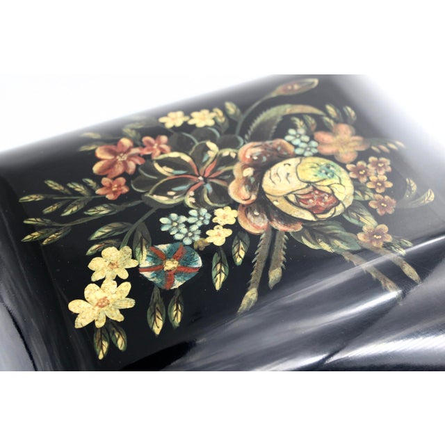 Chinoiserie 1980s Large Maitland Smith Lacquer Tea Caddy Box Chinoiserie, Mano Fico Latch For Sale - Image 3 of 10