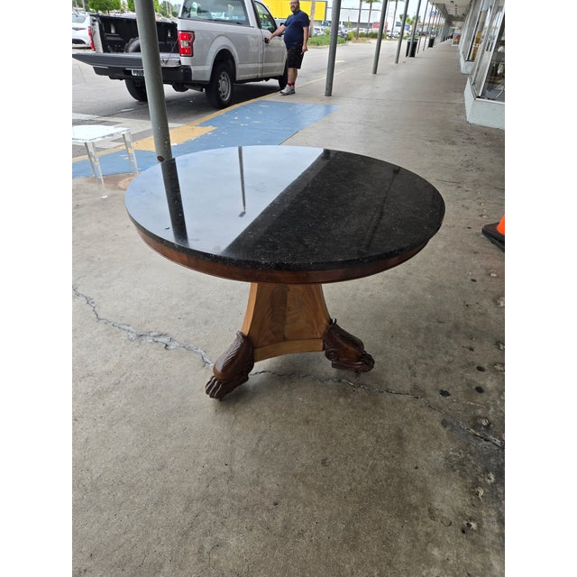 French 19c Restoration Period French Empire Center Table W Marble Top For Sale - Image 3 of 15