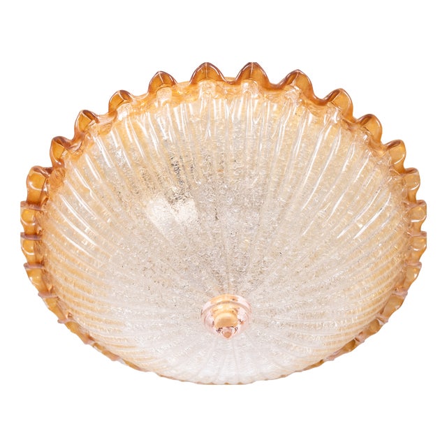 Mid-Century Flush Mount attributed to Barovier & Toso, Italy, 1970s For Sale
