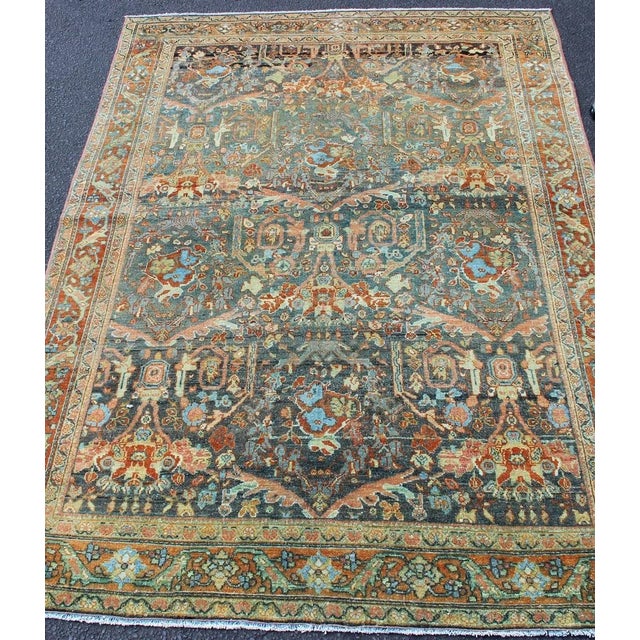All-Over Design Antique Persian Tabriz Rug With Flowing Florals For Sale In Atlanta - Image 6 of 11