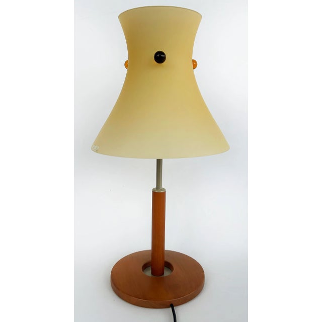 Itre Vintage Itre Murano Venezia Murano Glass Table Lamp in Wood, "Carlotta" For Sale - Image 4 of 12