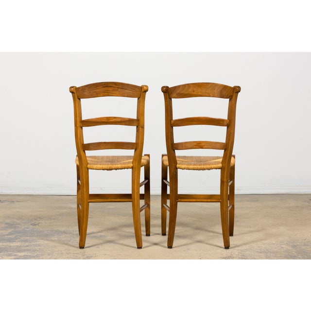 Set of 12 French Louis Philippe Style Walnut Dining Chairs With Rush Seats For Sale - Image 18 of 18