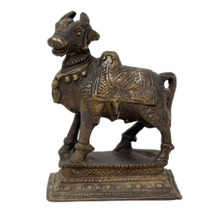 Vintage Bronze Hindu Bronze "Nandi Bull" Cow Sculpture