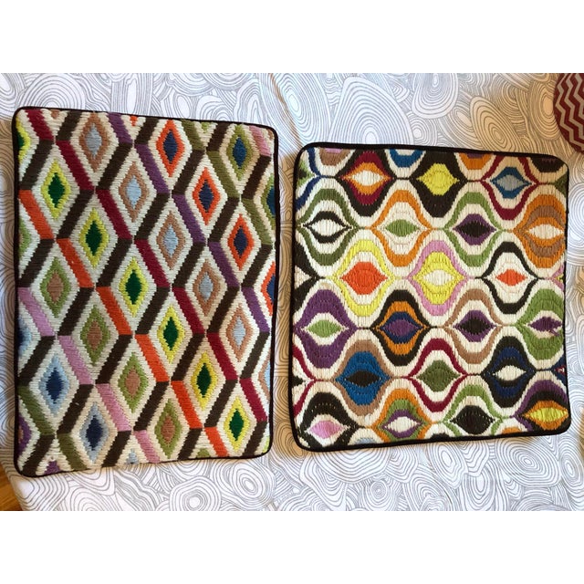 Jonathan Adler Needlepoint Pillows A Pair Chairish