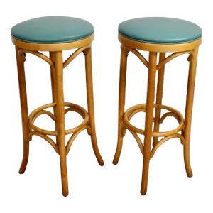 Vintage Thonet Style Bentwood Bar Stools - a Pair
