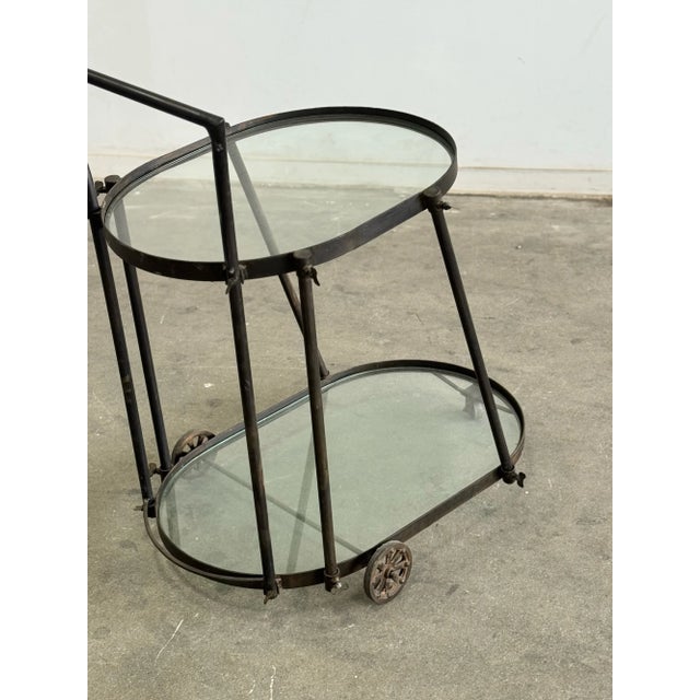 1960s Patinated Iron Bar Cart For Sale - Image 10 of 12