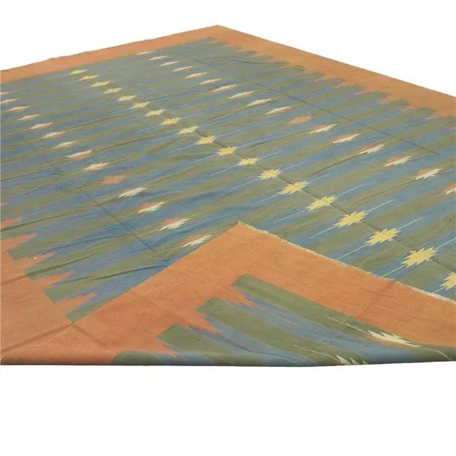 Traditional Vintage Dhurrie Polychromatic Geometric Rug From Rug & Kilim For Sale - Image 3 of 6