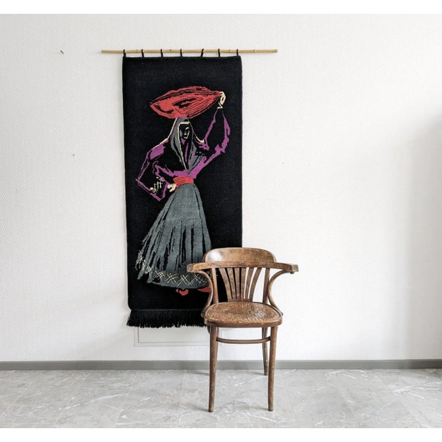 Textile Mid-Century Large Tapestry Wall Hanging, 1960s For Sale - Image 7 of 11