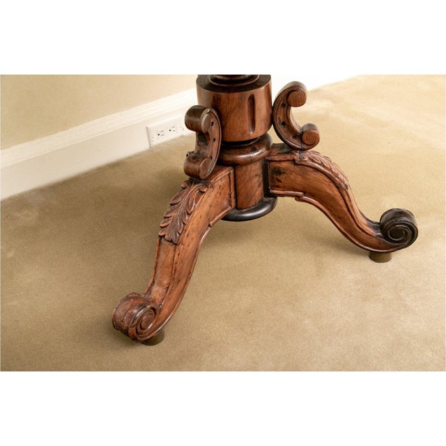 Antique Carved Center Hall Drum Table For Sale - Image 9 of 11