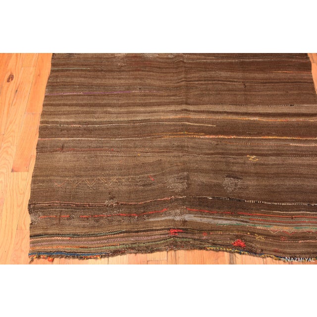 Mid 20th Century Nazmiyal Collection Vintage Brown Moroccan Kilim Rug For Sale - Image 5 of 9