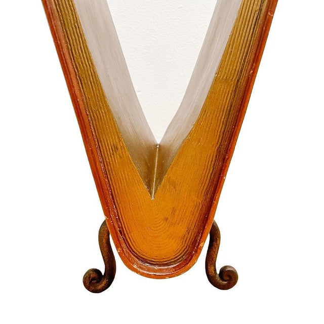 1970s Italian Florentine Trompe l'Oeil Leather Book Magazine Rack With Gilt Edges & Scroll Feet For Sale - Image 11 of 11