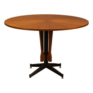 Round Dining Table in Teak Veneer by Carlo Ratti, Italy, 1950s For Sale