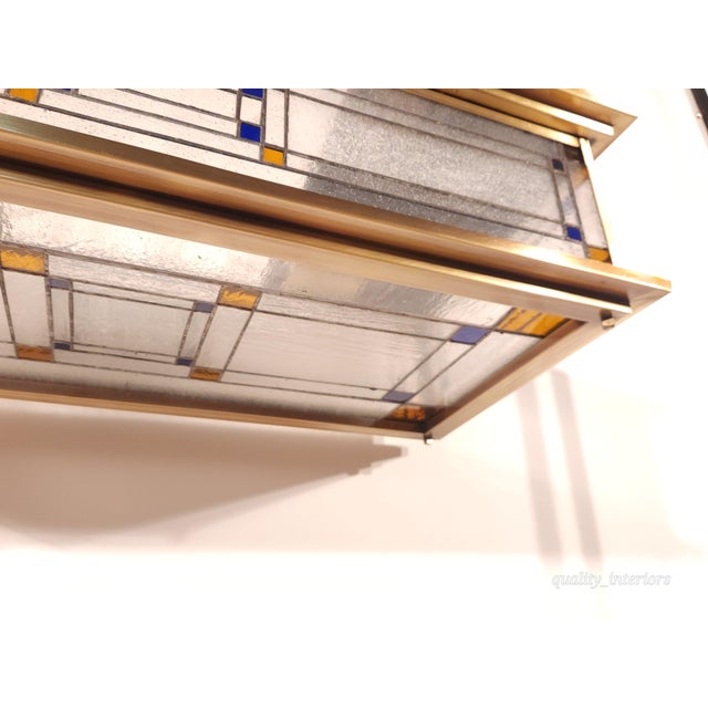 Vintage Monumental Mission Arts and Crafts Prairie Frank Lloyd Wright Chandelier 36" X 36" For Sale - Image 11 of 12