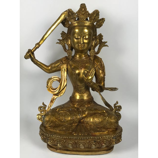 Chinese Art Gold Gilt Bronze sitting Buddha Origin: China Ages: 21st Century Condition: Excellent Dimensions: 17" high x...