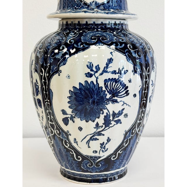 Blue Large Mid 20th C Dutch Blue and White Royal Delft Ginger Jar For Sale - Image 8 of 10