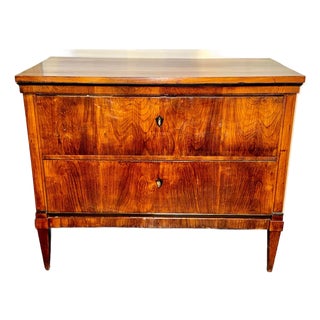 19th C. German Biedermeier Walnut Commode For Sale