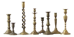 Vintage Brass Candlesticks, 1960s, Set of 8
