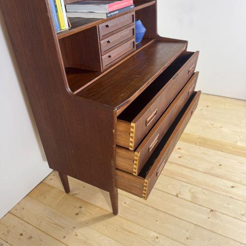 Vintage Danish Teak Bookcase with Pull-Out Desk, 1960s For Sale - Image 11 of 12