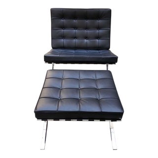Mies Van Der Rohe Barcelona Chair and Ottoman For Sale