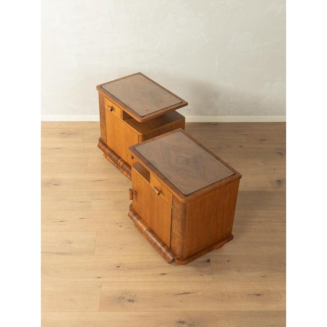 Art Deco Bedside Tables in Walnut, Set of 2 For Sale - Image 5 of 10