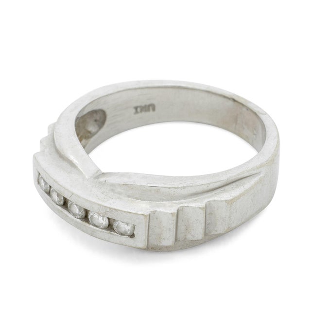 14k White Gold Diamond Channel Ring For Sale - Image 4 of 7