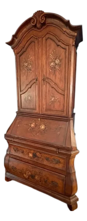1990s Ethan Allen Tuscany Bombay Paint Decorated Secretary Ladies Writing Desk
