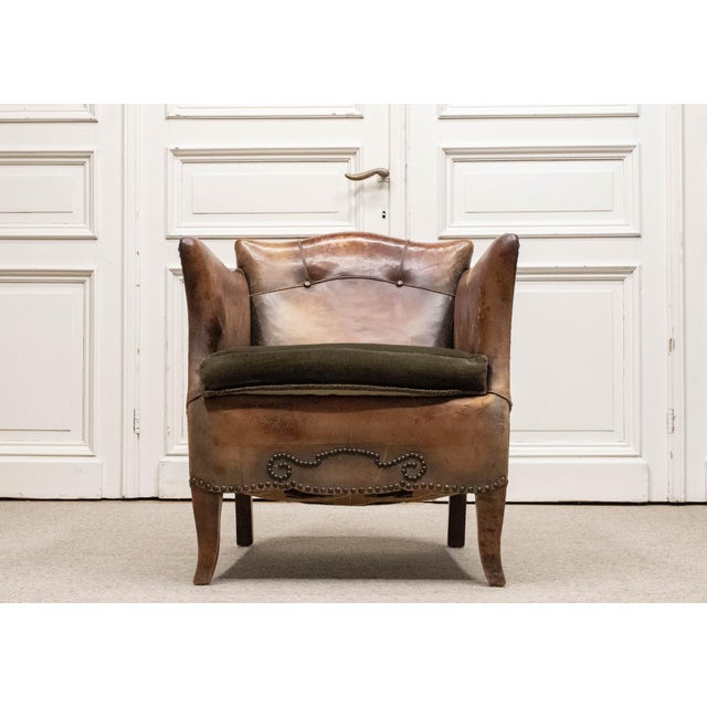 Tan Leather Club Chair by Otto Schulz for Boet, Sweden, 1920s For Sale - Image 11 of 11
