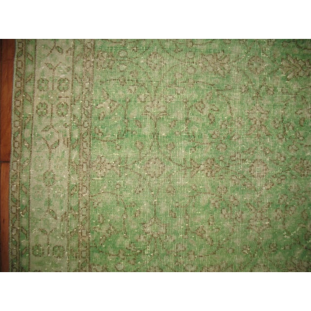 Turkish Mid 20th Century Turkish Green Over-Dyed Rug - 7'1'' X 10'5'' For Sale - Image 3 of 4