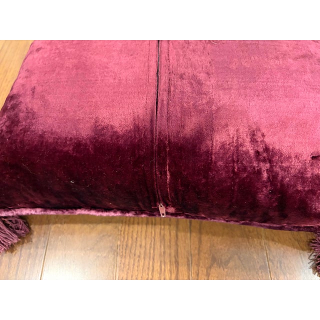 Luxury Custom Set of 3 Embroidered Silk Velvet Cushions For Sale - Image 10 of 11