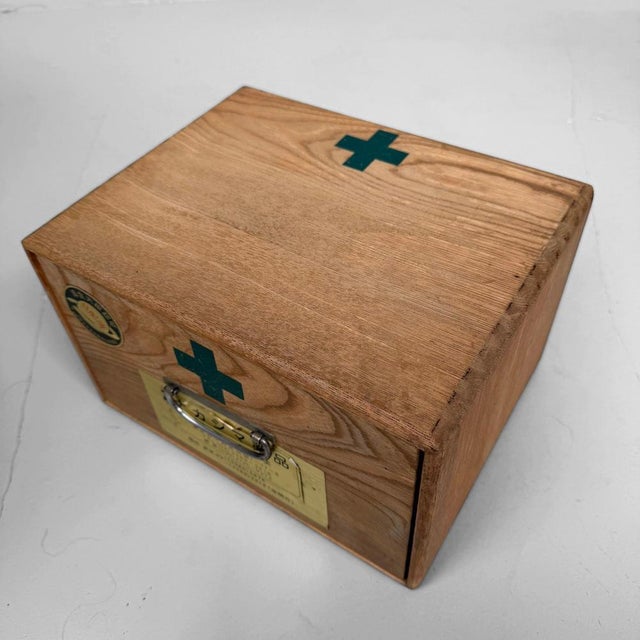 Wood Vintage Japanese Medicine Cabinet or Desk Organizer, 1960s For Sale - Image 7 of 10