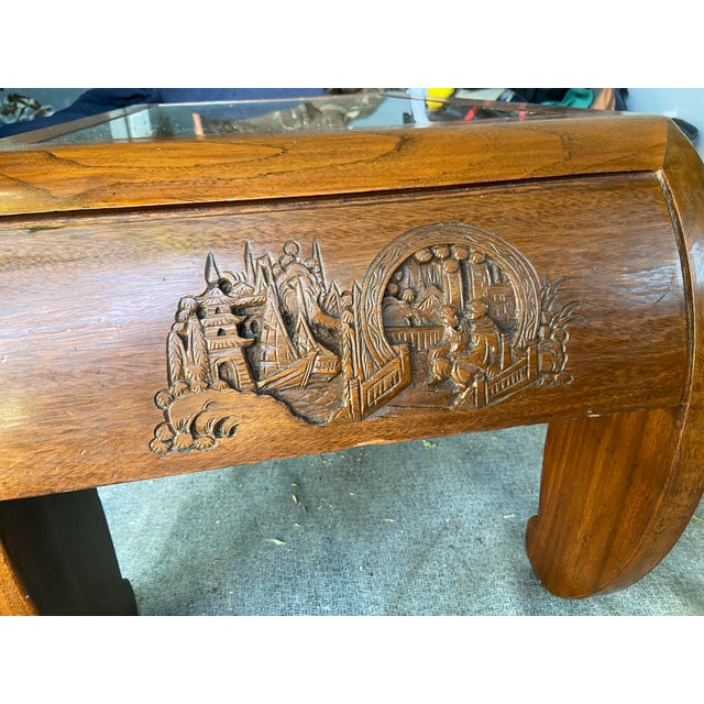 Antique Chinese Hand Carved Wooden Coffee Table Ming Style For Sale In Sacramento - Image 6 of 12