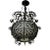 Hanging Lantern - Wrought Iron With Opalescent Art Glass Shade For Sale
