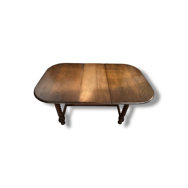 1950s 1950s English Barley Twist Drop-Leaf Dining Set For Sale - Image 5 of 9