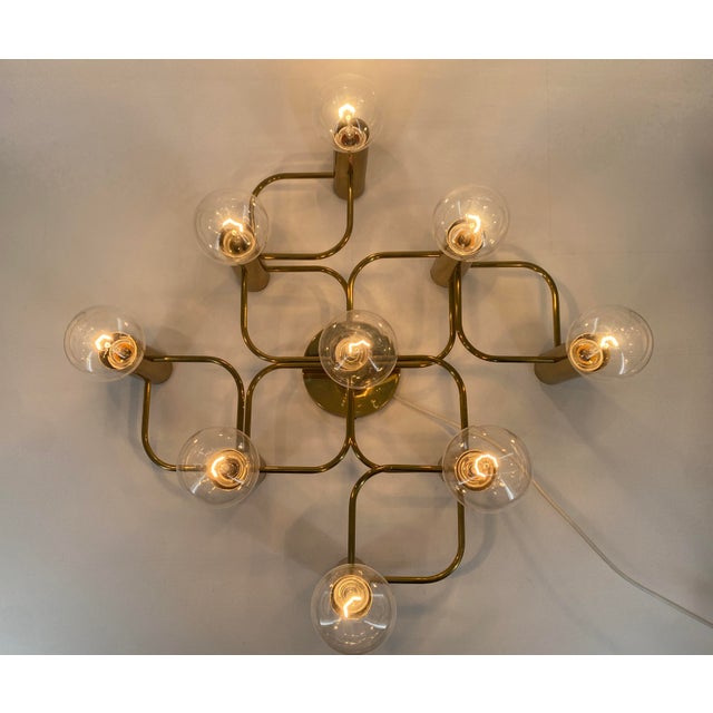 1980s 9-Light Ceiling Lamp by Gaetano Sciolari for Leola, Germany, 1980s For Sale - Image 5 of 18